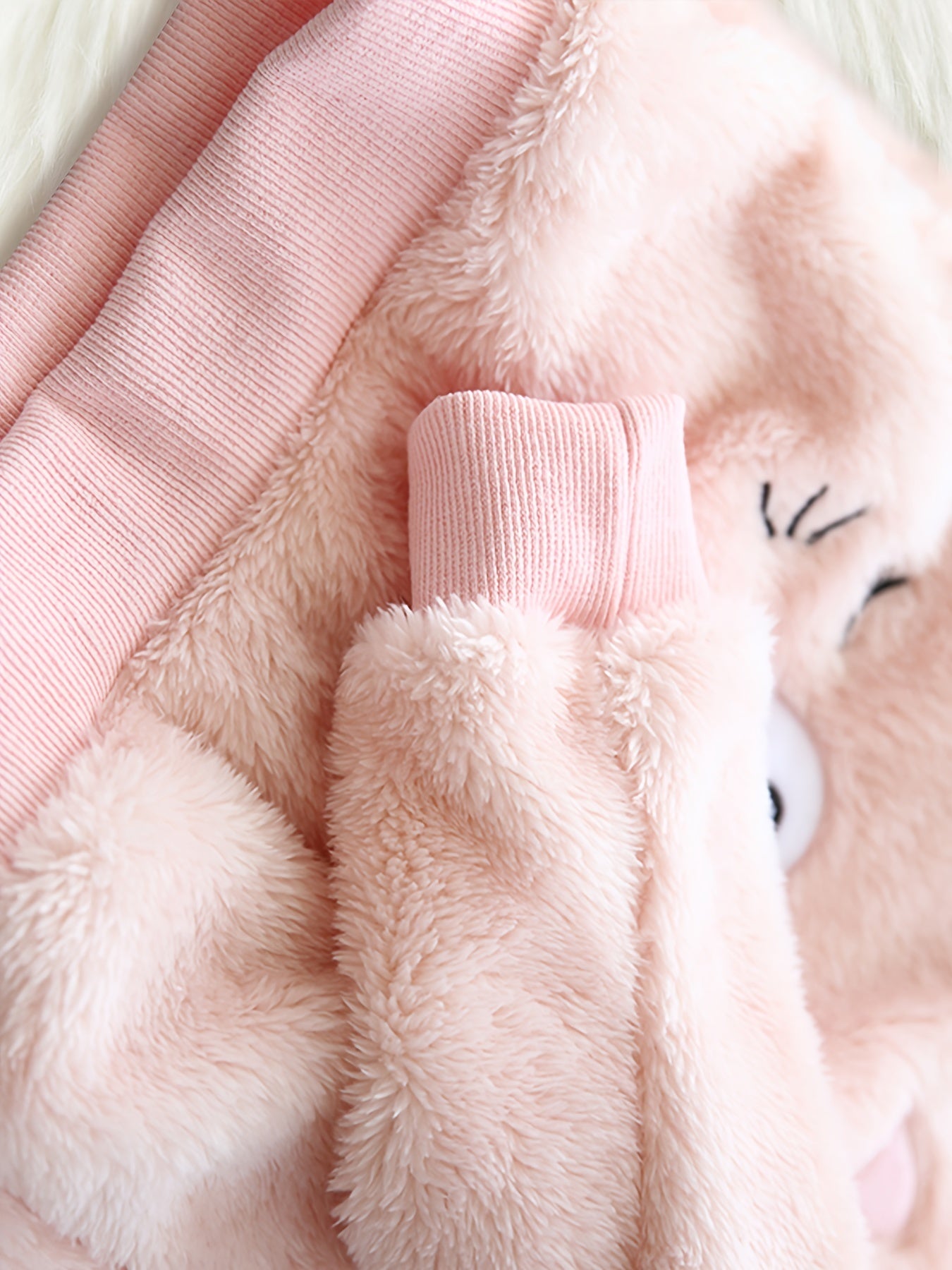 Girl's Cat Embroidered Outfit 2pcs, Fuzzy Fleece Sweatshirt & Jogger Pants Set, Soft Loungewear, Kid's Clothes For Spring Fall