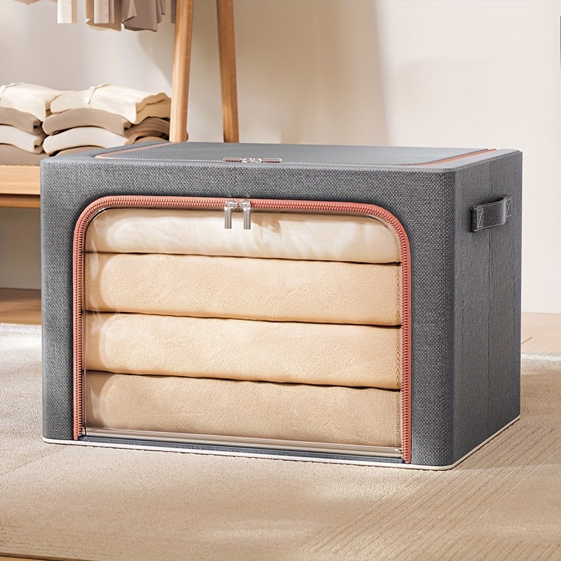 1pc Extra-Large Foldable Storage Box for Clothes and Quilts - Dustproof and Space-Saving Organizer for Home and College Dorms