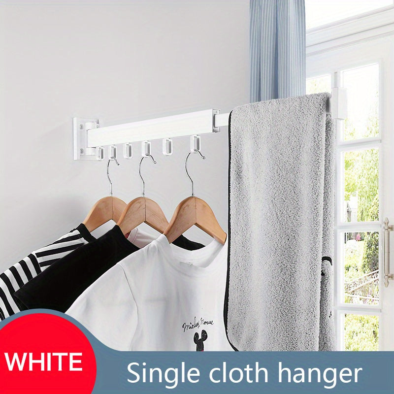 1pc Compact Wall-Mounted Folding Clothes Rack - Space-Saving Quilt Holder for Bathroom, Balcony, and Home - Easy-to-Use, Convenient, and Durable Small Drying Rack for Clothes, Quilts, and Towels - Perfect for Indoor and Outdo