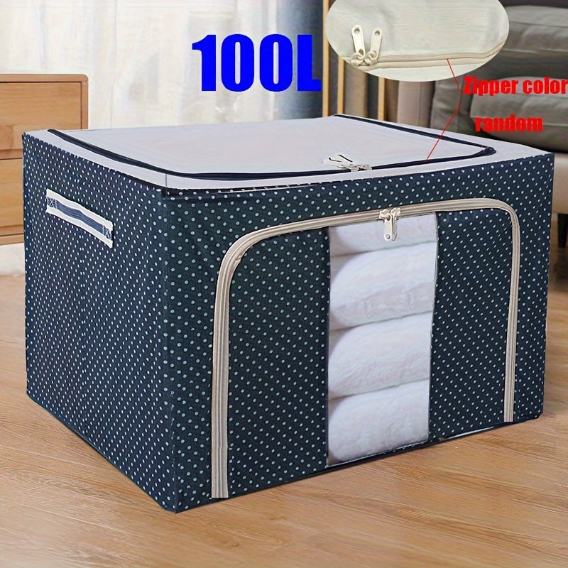 1pc Extra-Large Foldable Storage Box for Clothes and Quilts - Dustproof and Space-Saving Organizer for Home and College Dorms